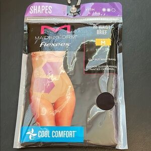 MAIDENFORM Flexees Hi-Waist Brief Shapewear, Women’s Size M, Black